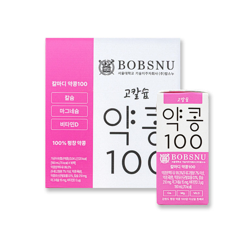 [BOBSNU] Yakkong 100 High Calcium Soy Milk (190ml x 16 packs)