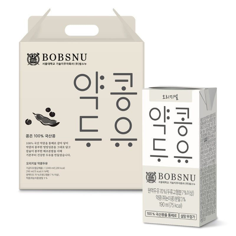 [BOBSNU] Soy Milk Original (190ml x 16 packs)