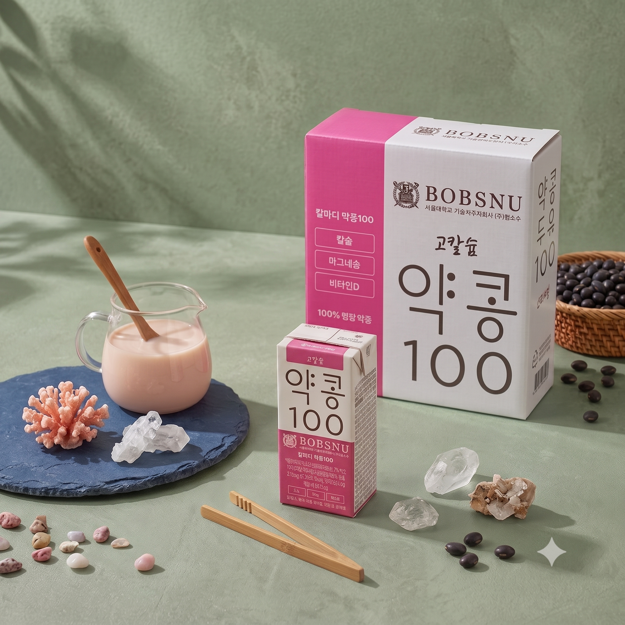 [BOBSNU] Yakkong 100 High Calcium Soy Milk (190ml x 16 packs)